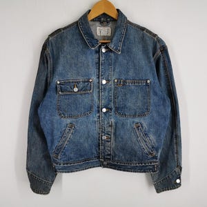 Polo Ralph Lauren Jacket Distressed Vintage 90&#39;s Polo Ralph Lauren Denim Jacket Made In USA Size S