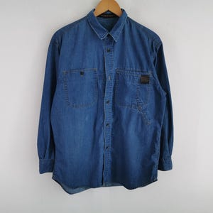 Vintage Marithe Francois Girbaud Button Down Denim Shirt Made In Japan Size L