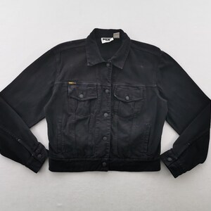 Vintage DKNY Wax Dipped Black Denim Jacket - Medium / Large