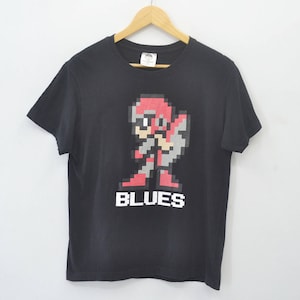 Rockman Megaman Shirt Vintage Rockman Megaman Capcom Game 80s Rockman Blues Superheroes Tee T Shirt Size M