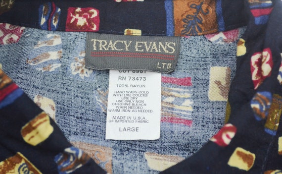 Tracy Evans Shirt Vintage 90s Tracy Evans Multico… - image 4