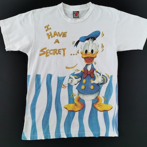 Donald Duck Shirt Vintage Donald Duck T Shirt Donald Duck By Disney Over Print Tee T Shirt Size M