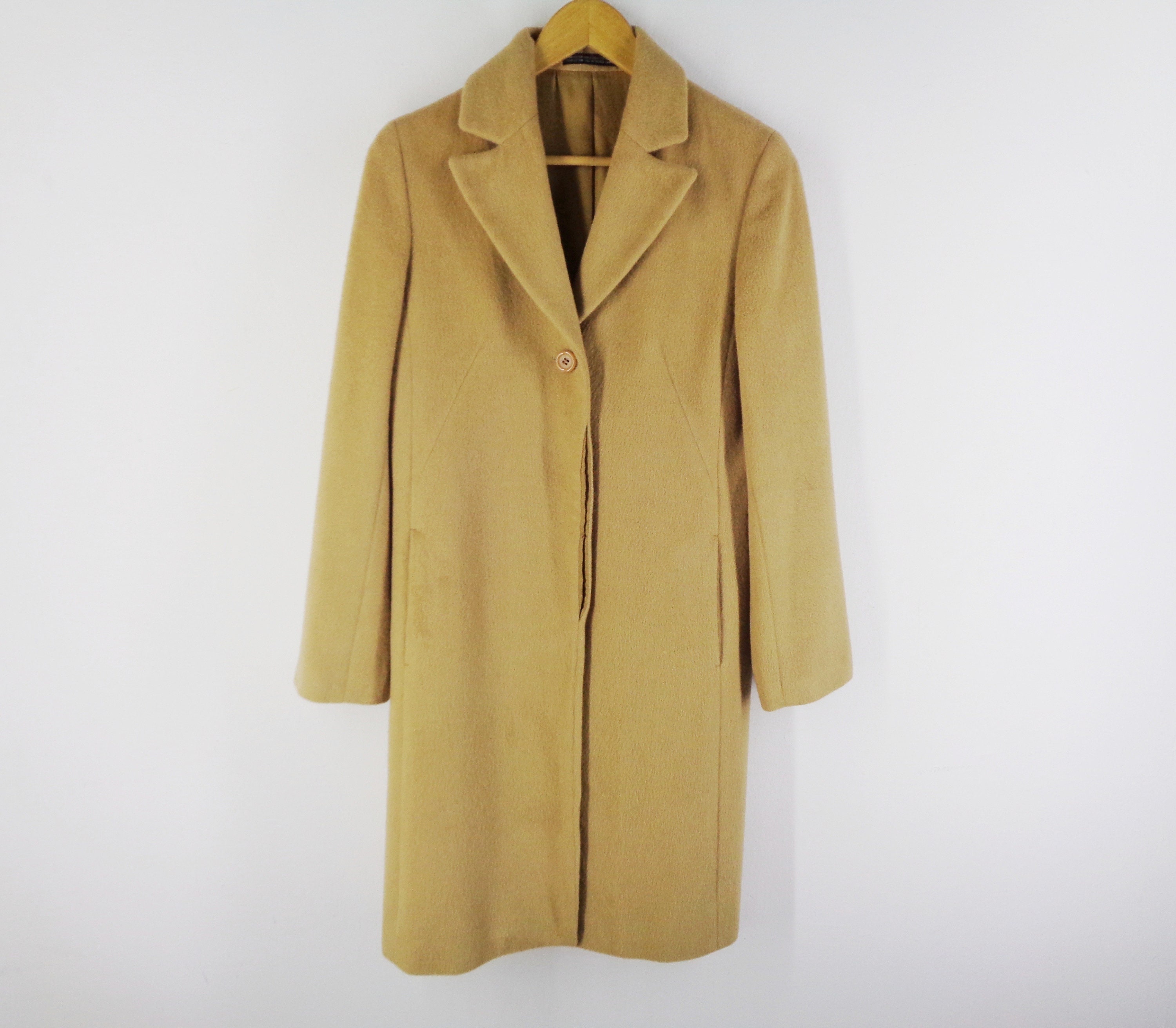 ジャケット・アウター 90s Angora Maxi Single Breasted Coat Angora Wool Coat - Etsy