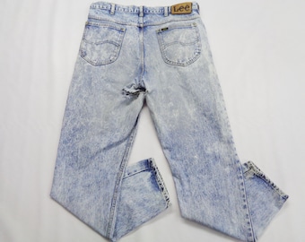 Jean en denim Lee délavé à l'acide vintage effet vieilli 34/35 x 30,5