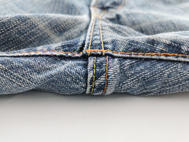 Edwin 505 Jeans Slitna Vintage Storlek 32 Edwin Denimbyxor Edwin 505 Tillverkade i Japan Denimjeans Storlek 34/35x31 bild 8