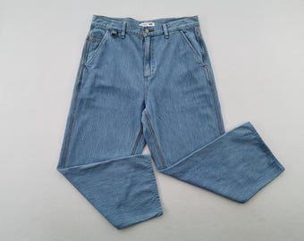 Blue Way Jeans Vintage 90's Blue Way Hickory Cargo Denim Workwear