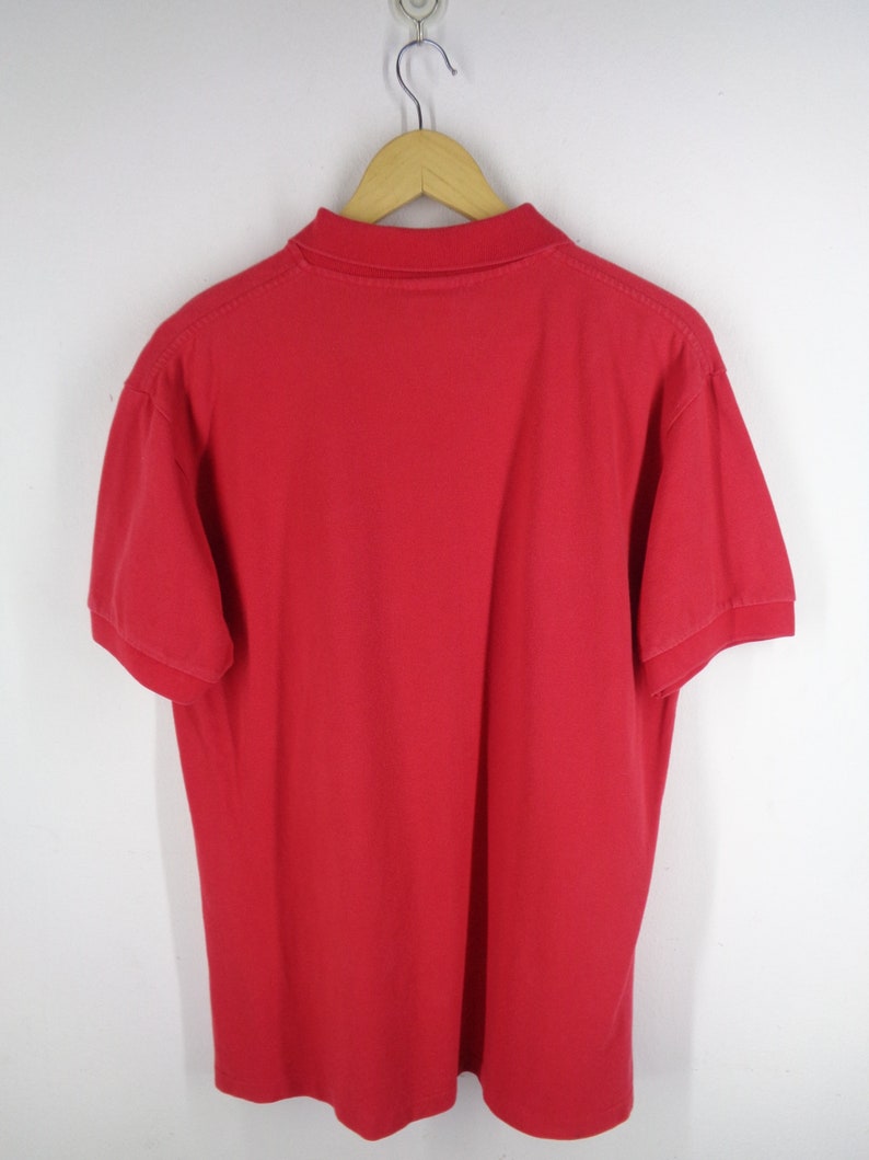 LACOSTE Polo Shirt Vintage 90/'s Lacoste Plain Red Polo Shirt Men/'s Size L