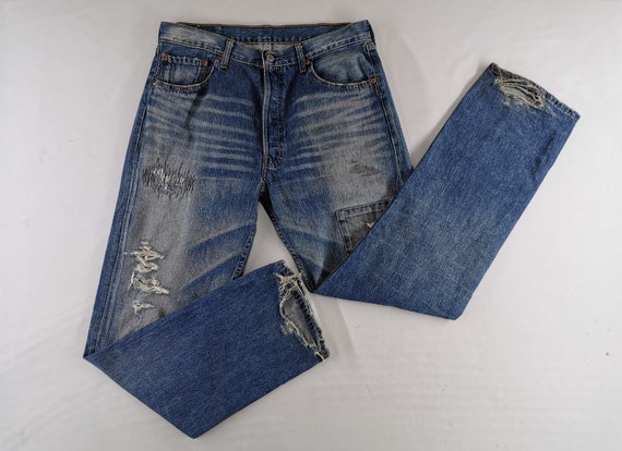 Levis 501 Jeans Distressed Vintage Size 34 Levis 5
