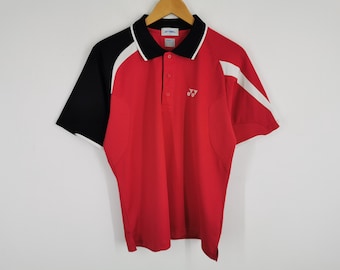 Camiseta Jaspo Yonex de talla L vintage con bloques de color, fabricada en Japón.