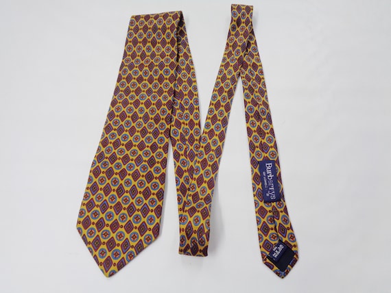 バーバリー ロンドン ネクタイ 織りシルク クラシックロゴ柄 ゴールド