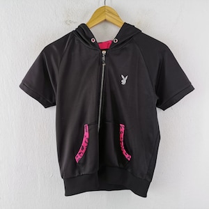 Playboy Jacket Vintage Playboy Track Jacket Short Sleeve Playboy Track Top Hoodie Jacket Size M