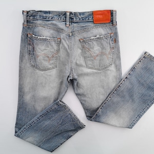 Edwin 505 Jeans Slitna Vintage Storlek 32 Edwin Denimbyxor Edwin 505 Tillverkade i Japan Denimjeans Storlek 34/35x31 bild 2