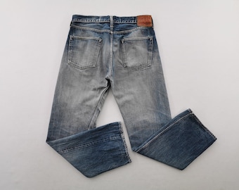 Jeans desgastados SugarCane Vintage 90's SugarCane Lote 2009 Jeans de mezclilla con orillo Talla 32