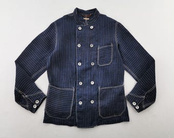 Giacca Kapital Vintage anni '90, giacca in denim di canapa e indaco Kapital, realizzata in Giappone, taglia M