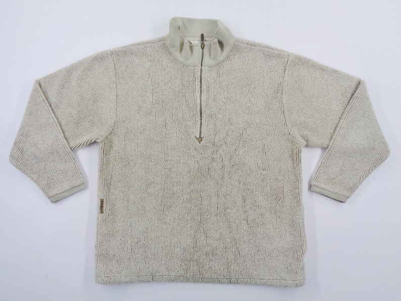 LL Bean Fleece Vintage Ll Bean Pullover Jacket L.L.Bean Made In USA Pullover Fleece Sweater Jacket Size LXL