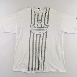 Adidas Shirt Vintage Adidas T Shirt 90s Adidas Trefoil Made In USA Big Logo Tee T Shirt Size L
