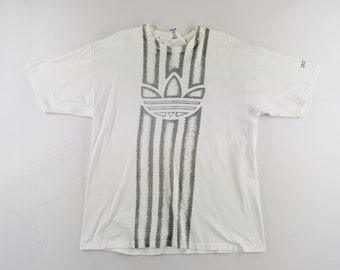 Adidas Shirt Vintage Adidas T Shirt 90s Adidas Trefoil Made In USA Big Logo Tee T Shirt Size L