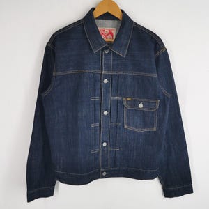 ZEN Eagle Embroidered Japanese Design Type I Denim Jacket Made In Japan Size L