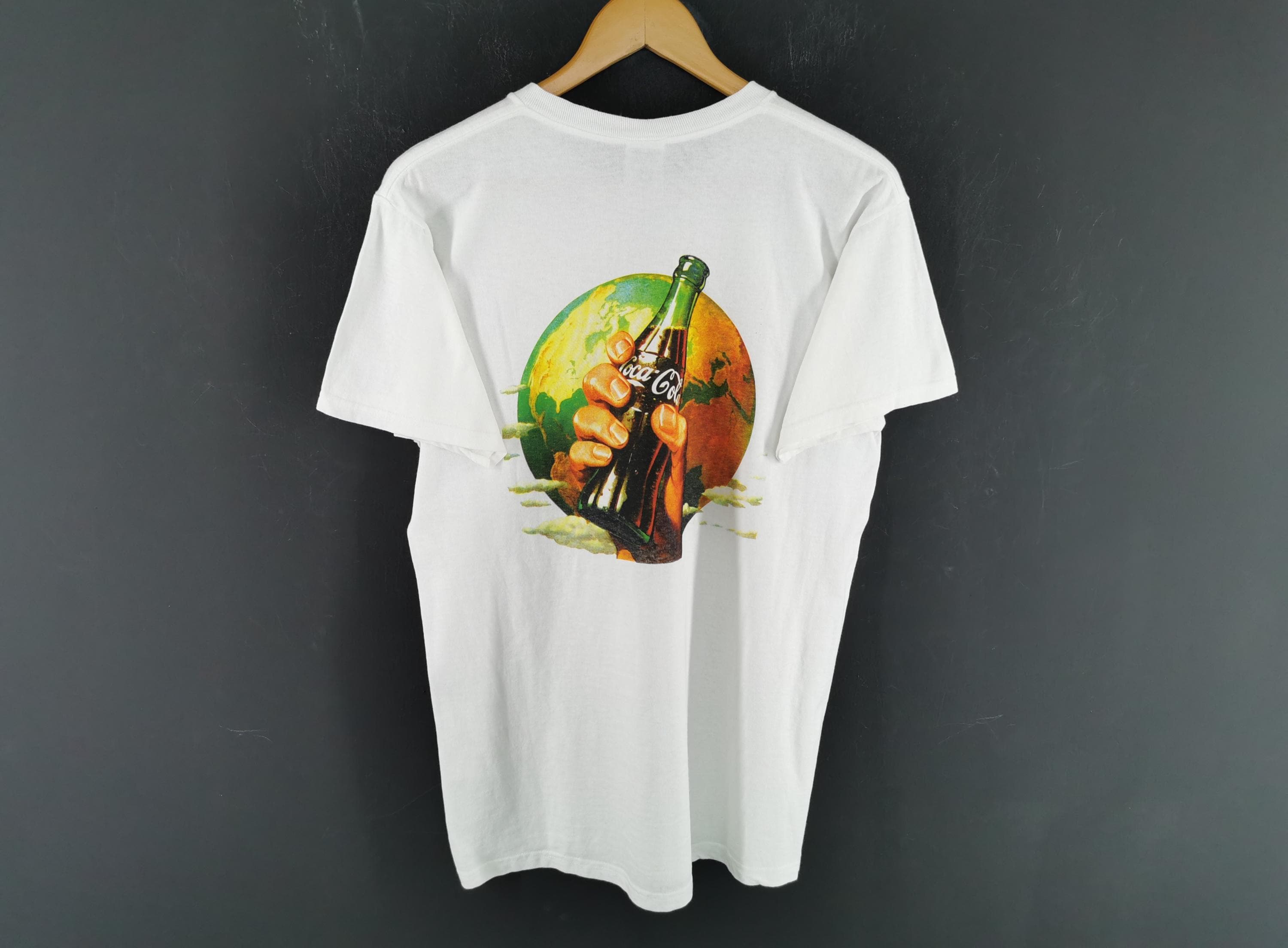 T-shirt Vintage Coca-Cola, Taille M, Vert, Manches Courtes, Coton, Homme