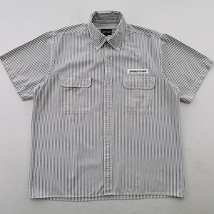 Bridgestone Shirt Vintage 90s Bridgestone Hickory Striped Workwear Shirt Size L
