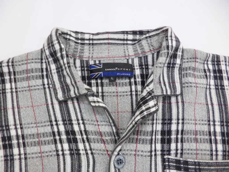 Kangol Pajama Vintage Kangol Shirt Vintage Kangol Sport Checkered Design Pyjama Shirt Size L image 6