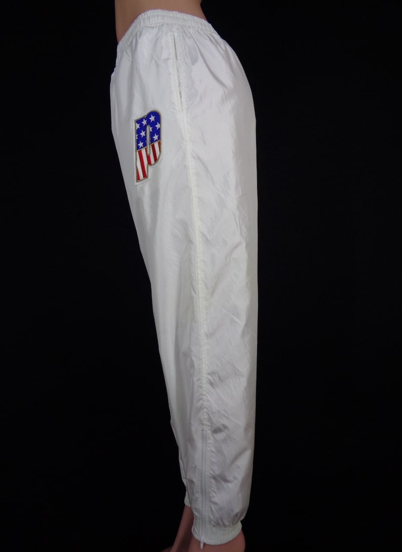 Prince Track Pants Vintage 90/'s Prince Tennis USA Flag Logo Tracksuit Prince Track Bottom Activewear Waist 28-36x29 Size L