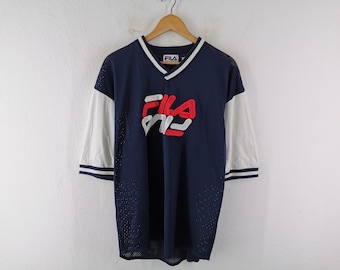 Fila Jersey Vintage 90's Fila Mesh Jersey Spellout Jersey Tamaño M