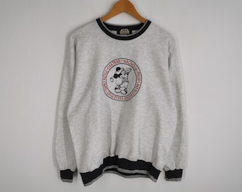 Mickey Mouse Sweatshirt Vintage 90's Mickey Mouse Pullover Sweatshirt Made In USA Size M