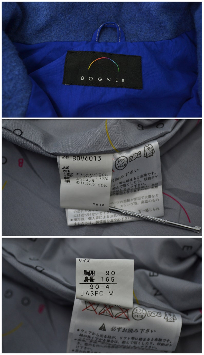 Bogner Jacket Vintage Size Jaspo M Bogner Winter Jacket 90s Bogner Native Blue Ski Wear Winter Jacket Size LXL