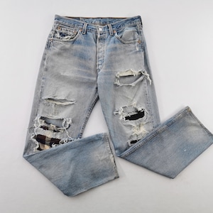 Levis 501 Jeans Distressed Vintage 90s Size 32 Levis 501 Made In USA Denim Jeans Pants Size 32/33x28.5