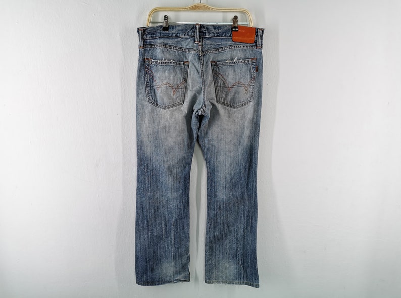 Edwin 505 Jeans Slitna Vintage Storlek 32 Edwin Denimbyxor Edwin 505 Tillverkade i Japan Denimjeans Storlek 34/35x31 bild 5