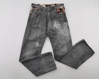 Memory Special Distressed Jeans Vintage Memory Special Embroidery Japanese Denim Jeans Size 33
