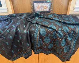 Handloom Jamdani Silk Cotton Saree: Soft Drape, Matching Blouse Piece