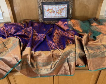 Silk mark certified kanchipuram pure silk saree with "Stichted Blouse"