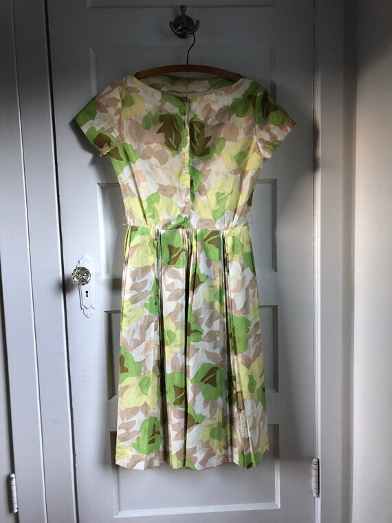 1950s Green Floral Afternoon Tea Dress- size XS/SM - image 10