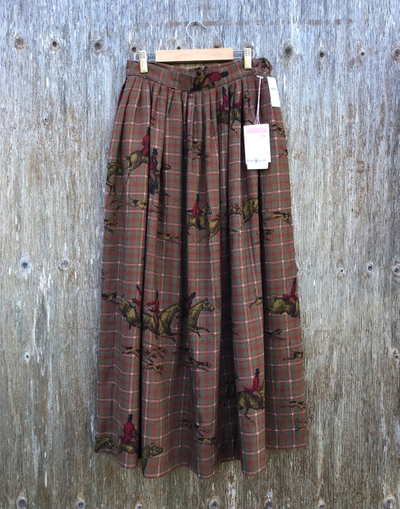 1990s Ralph Lauren Horse Rider Print 100% Soft Woo