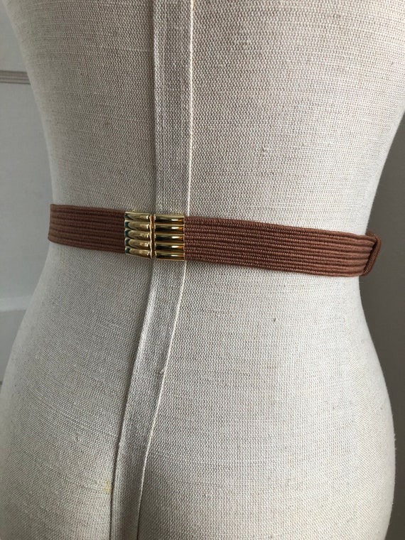 1980s Gold & Cocoa Rope Statement Belt - image 6