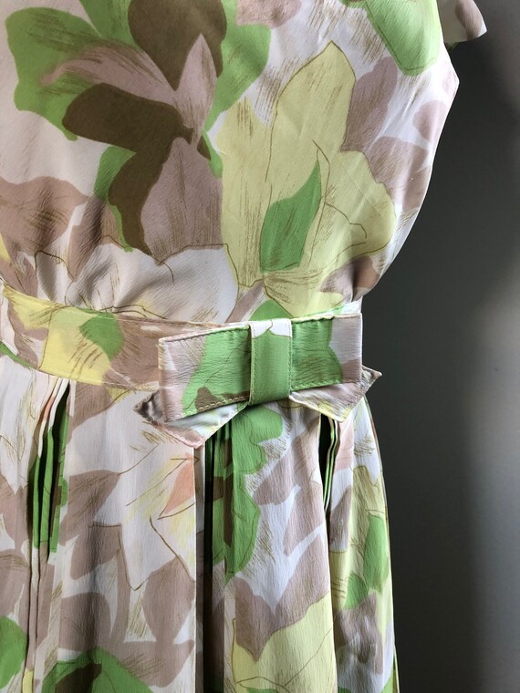 1950s Green Floral Afternoon Tea Dress- size XS/SM - image 3