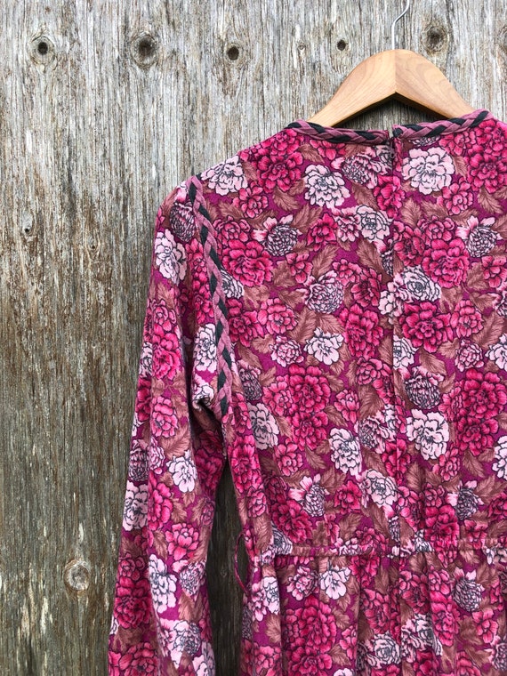 1960s Pink Floral Wool Long Sleeve Secretary Dres… - image 8
