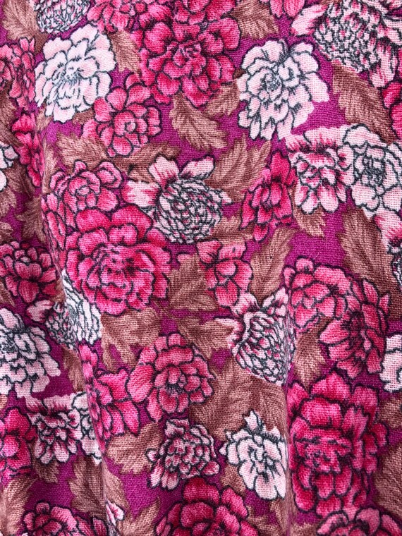 1960s Pink Floral Wool Long Sleeve Secretary Dres… - image 5