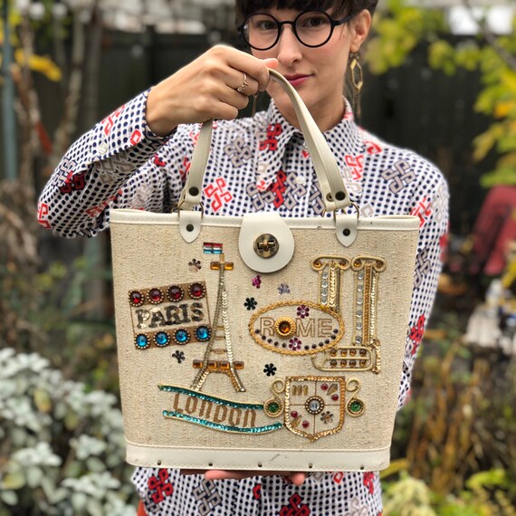 1960s World Traveler Jeweled Novelty Purse