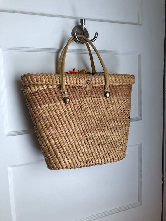 1950s Floral Basket Handbag (as is) - image 4