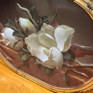 Collectable Embossed Floral Biscuit Tin - Craft Tin- Sewing Tin - Empty Tin - Floral Tin - Flower  Tin Oval Tin-Vintage Collectable