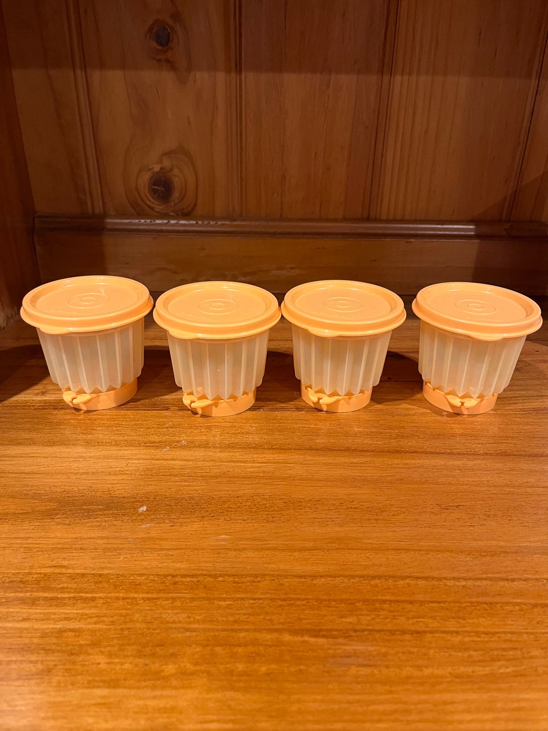 1970s Vintage Tupperware 4 X Mini Jelly Moulds crème Caramel Mould