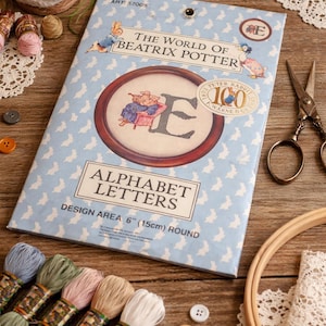 Beatrix Potter-borduurpakket: Letter E - 6" rond