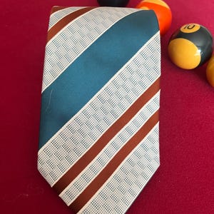 Vintage Hardy Amies Blue Striped Tie - Old English, Fashion