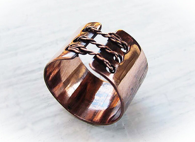 Unisex Celtic Ring Hammered Copper Thumb Ring for Men or Etsy