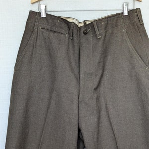 Vintage Wool Military Trousers, Olive Green Gray (W40 L33)