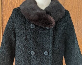 black lambswool coat