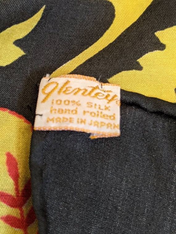 Vintage Glentey Scarf 20" Handkerchief Silk Japan… - image 6